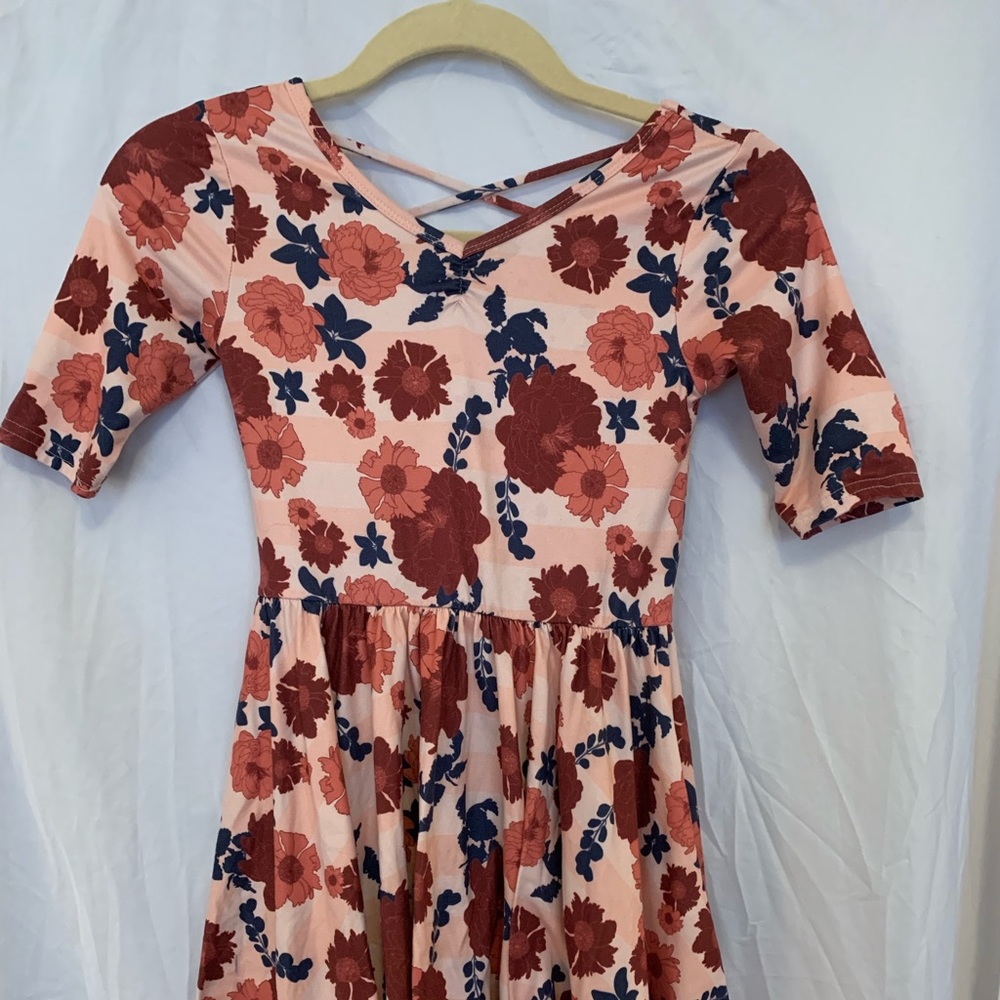 Rust Color floral Dot Dot Smile Dress Size 7